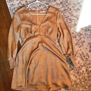 Long Sleeve Satin Dress
